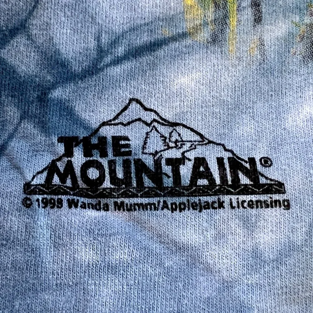 Vintage The Mountain T Shirt Mens L Birds Butterfly Blue Wanda Mumm 1998 - Picture 3 of 6